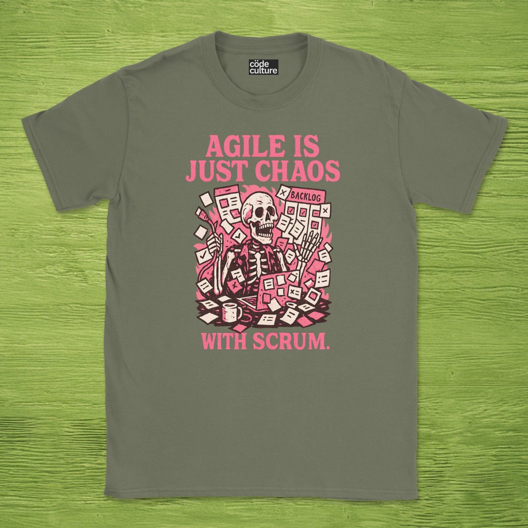 agile is just chaos with scrum skeleton shirt
