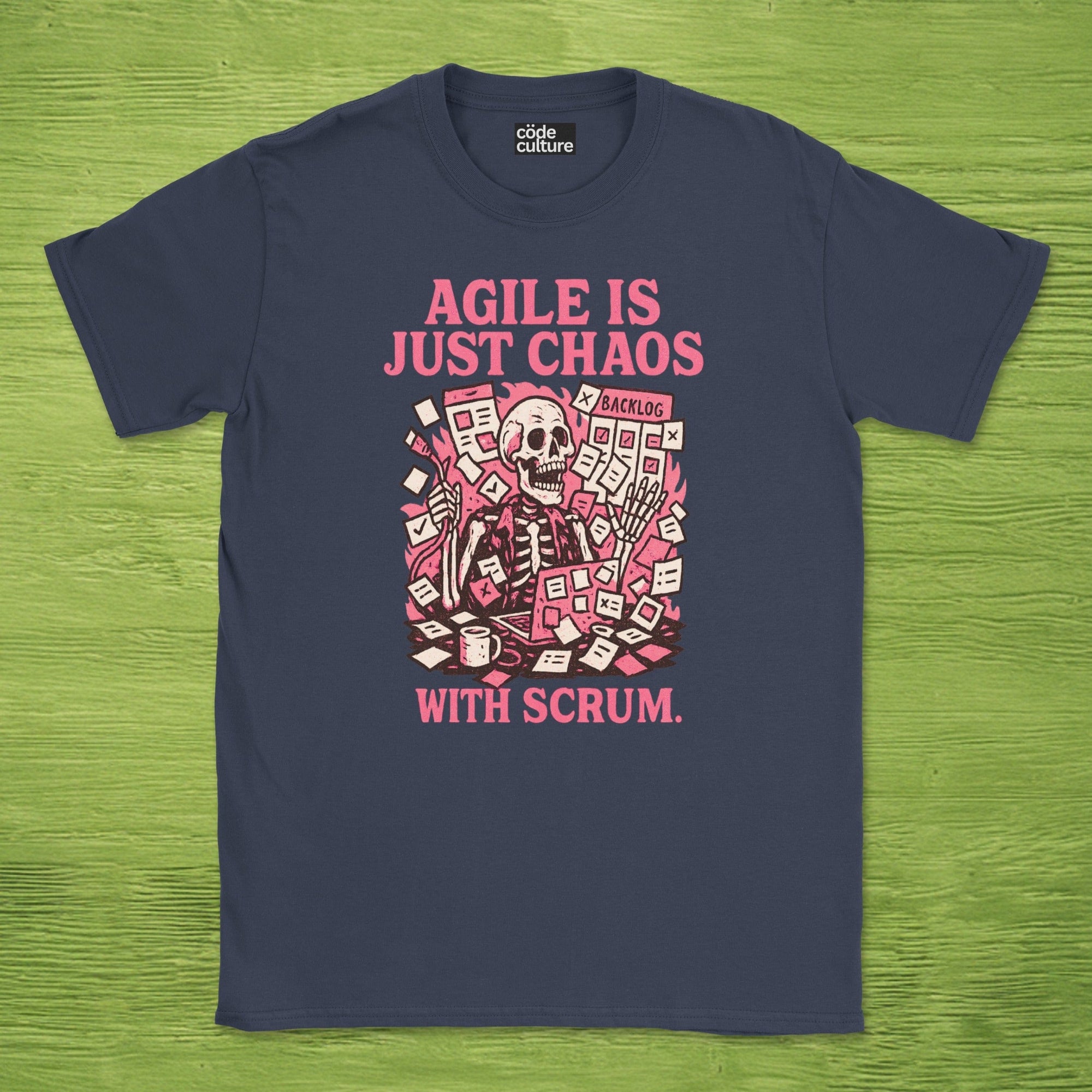 agile is just chaos with scrum skeleton shirt