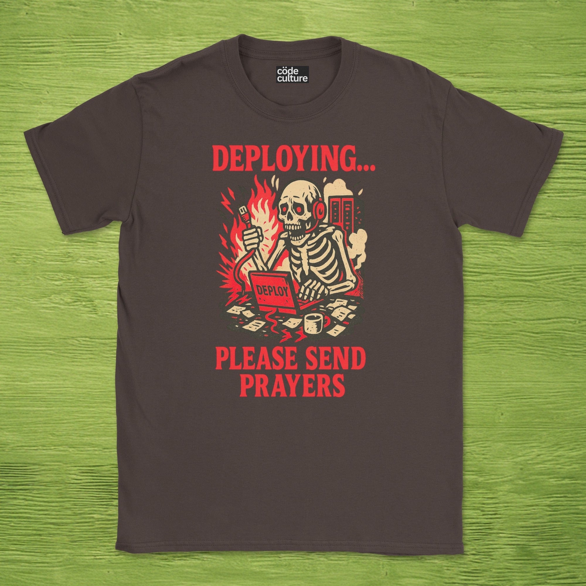 deploying… please send prayers skeleton shirt