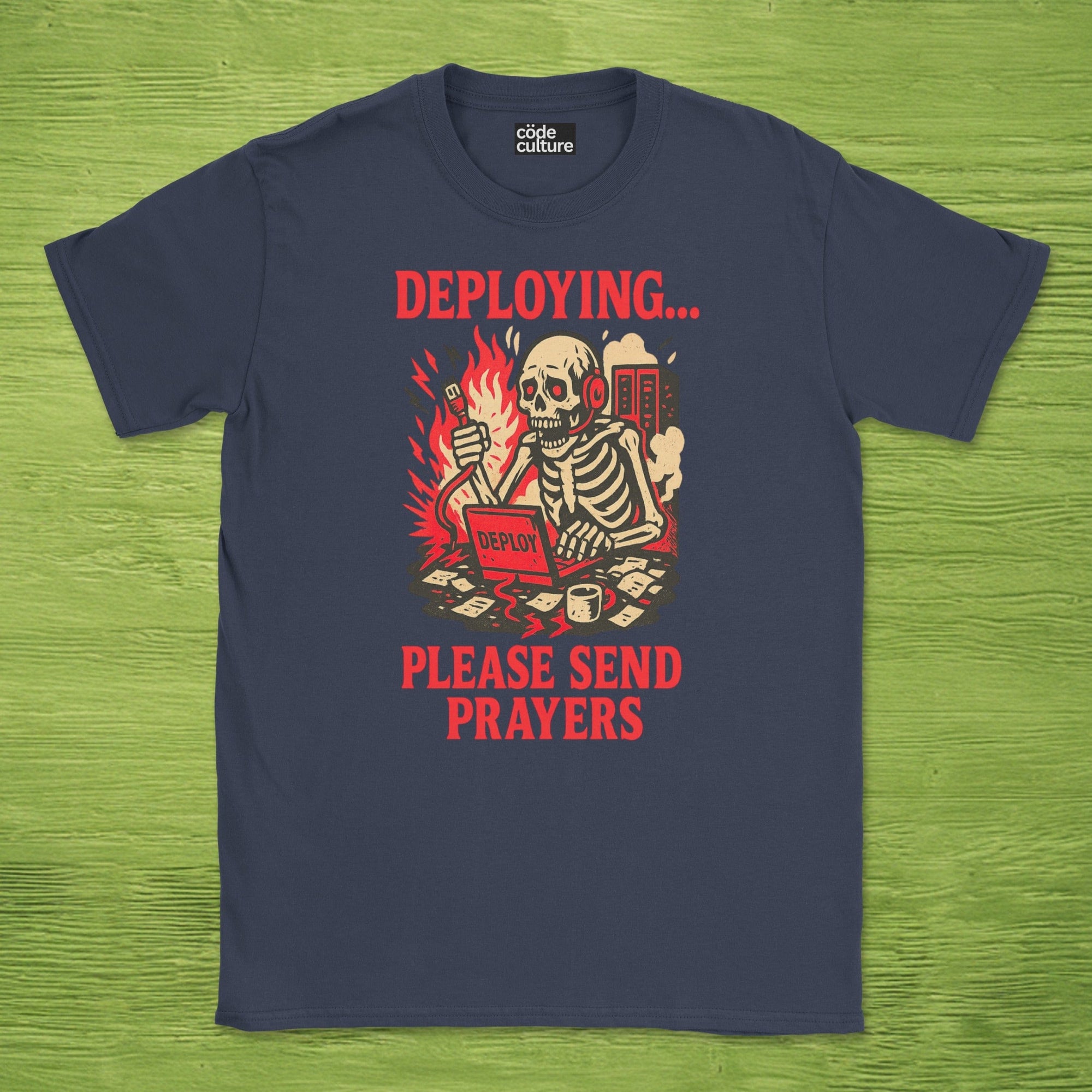 deploying… please send prayers skeleton shirt