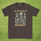 my code runs on regret skeleton shirt
