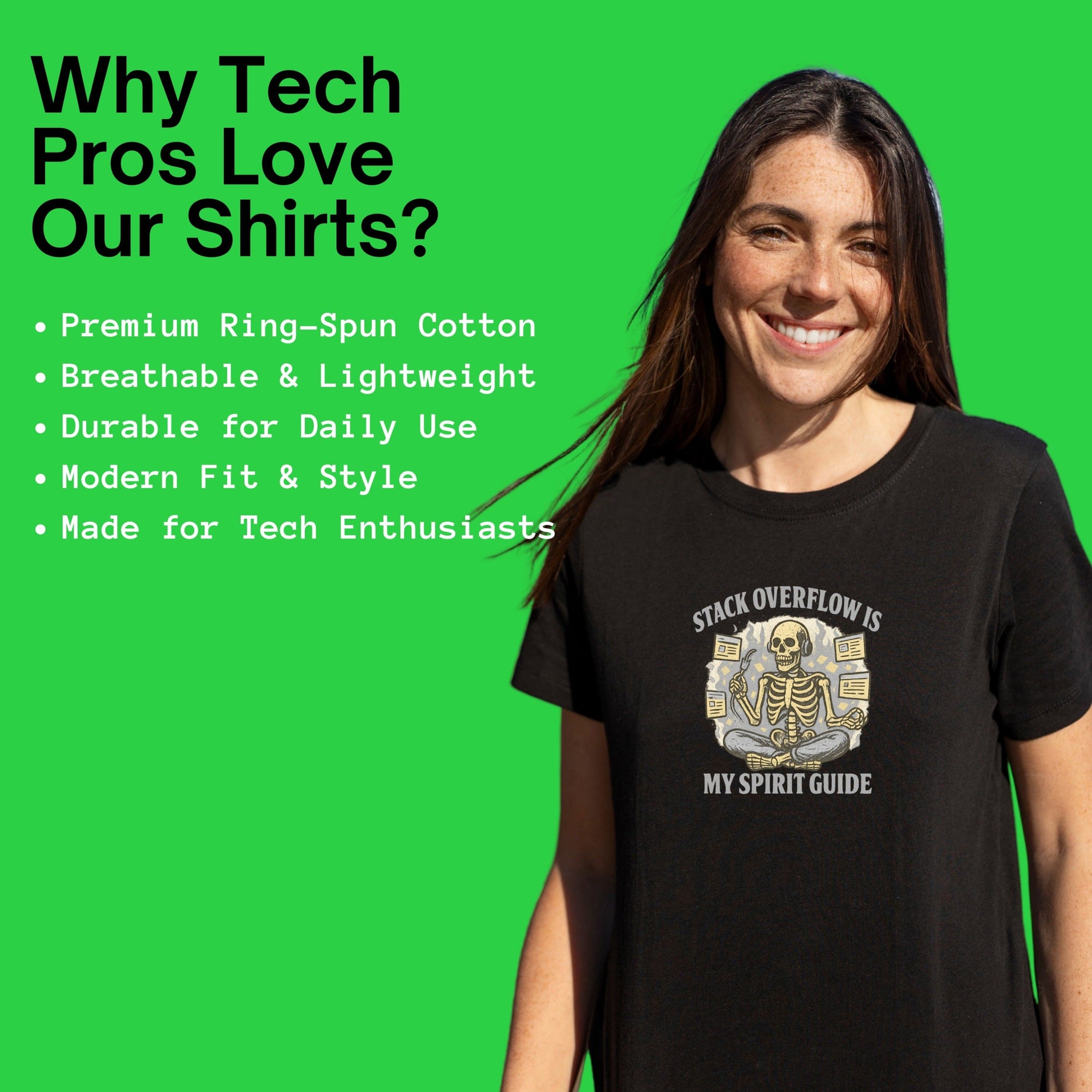 stack overflow is my spirit guide skeleton shirt