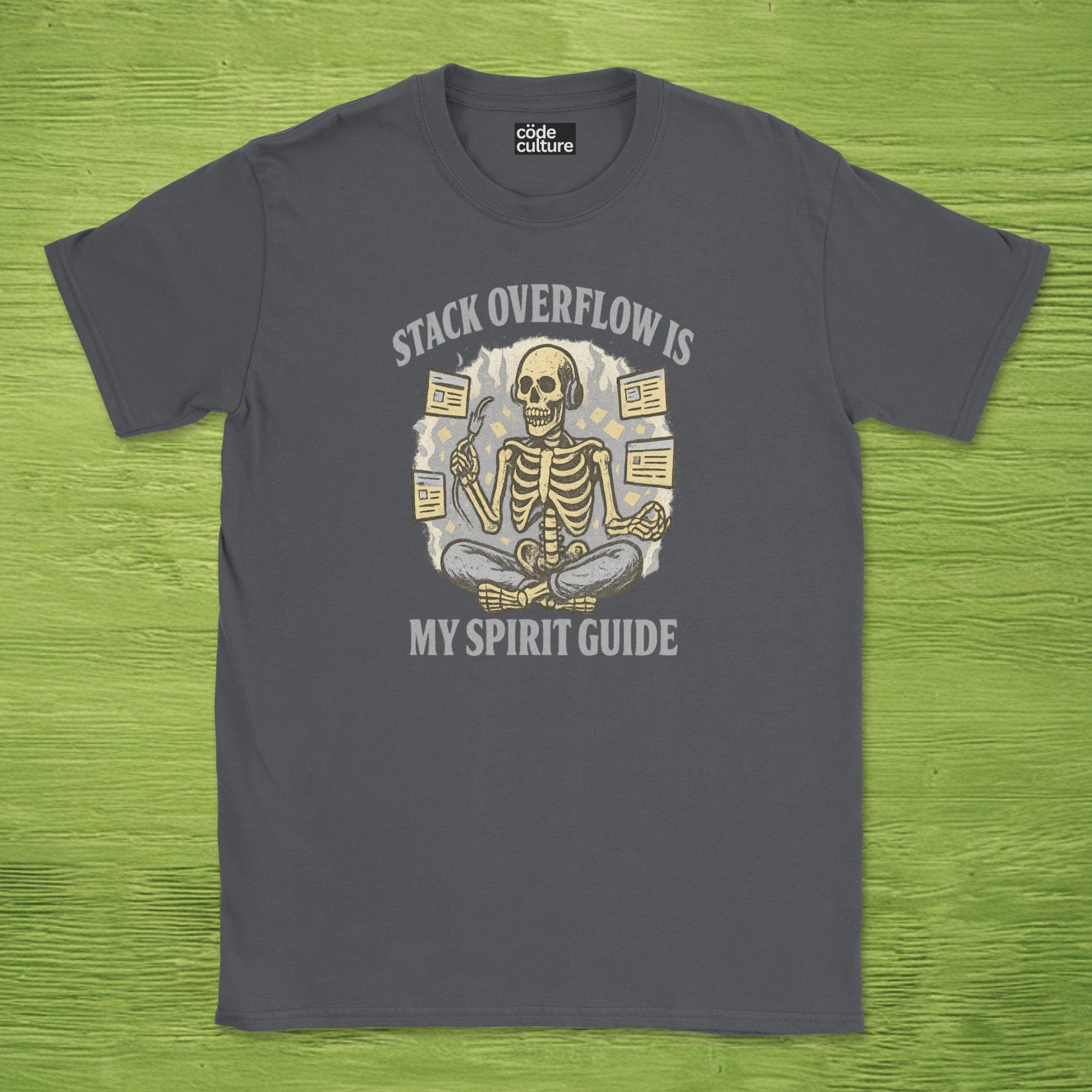 stack overflow is my spirit guide skeleton shirt