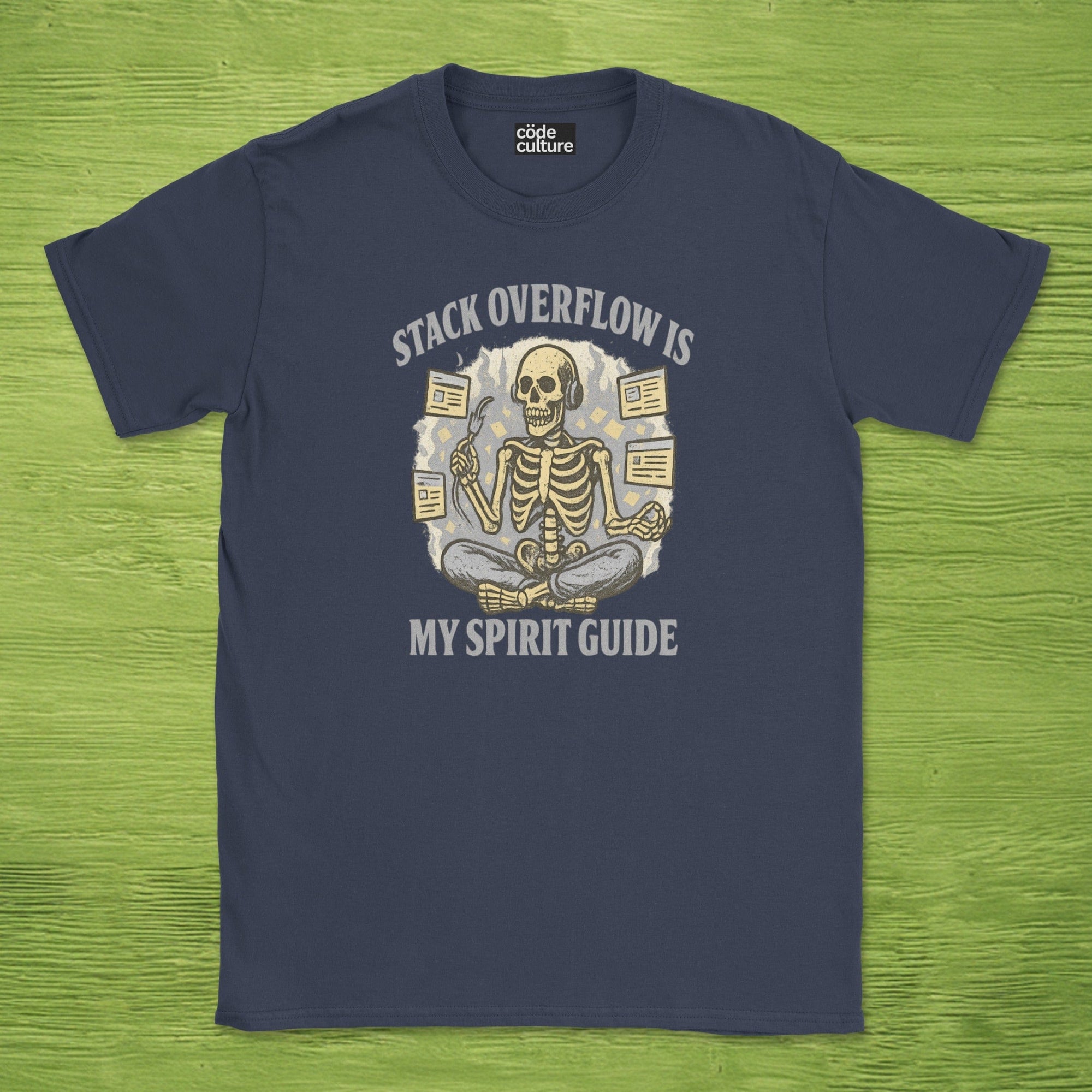 stack overflow is my spirit guide skeleton shirt