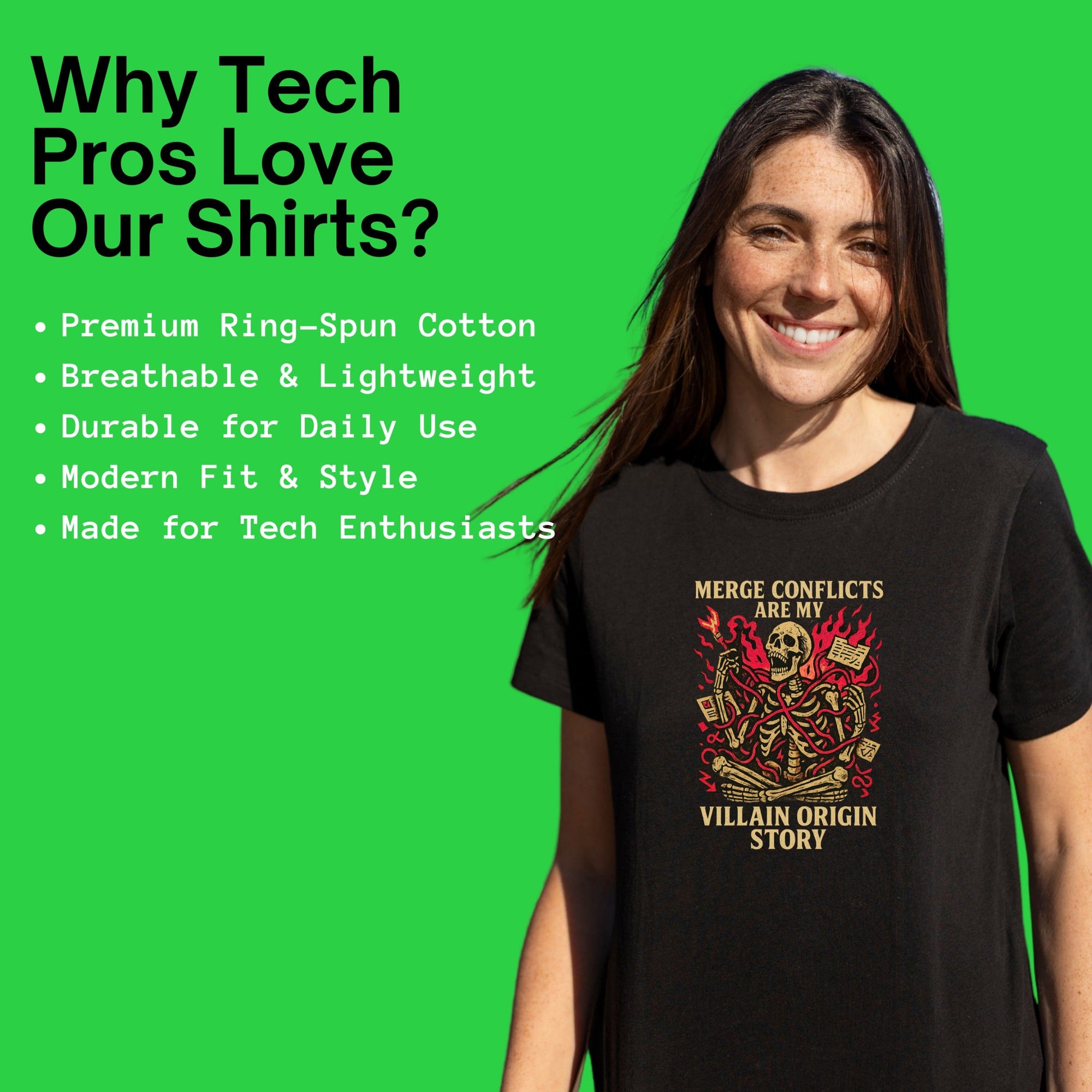 merge conflicts are my villain origin story skeleton shirt