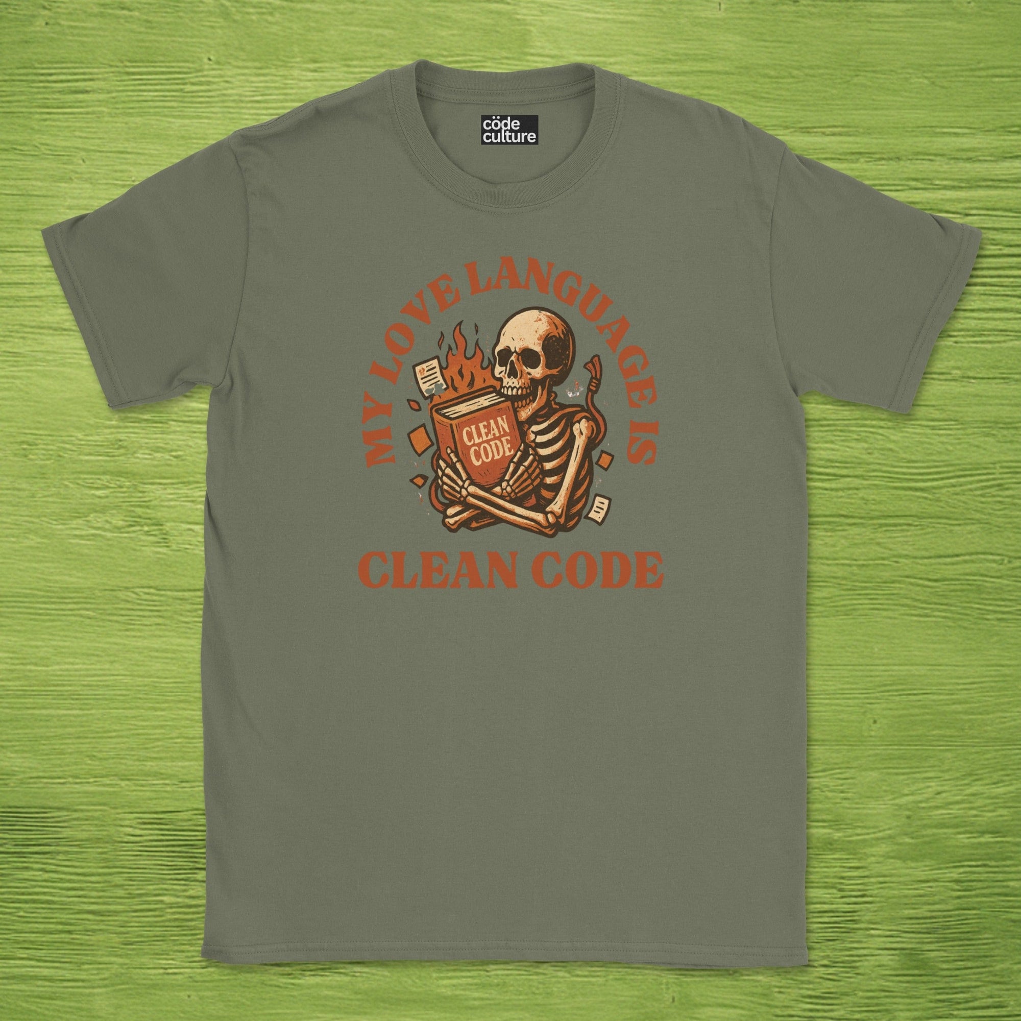my love language is clean code skeleton shirt