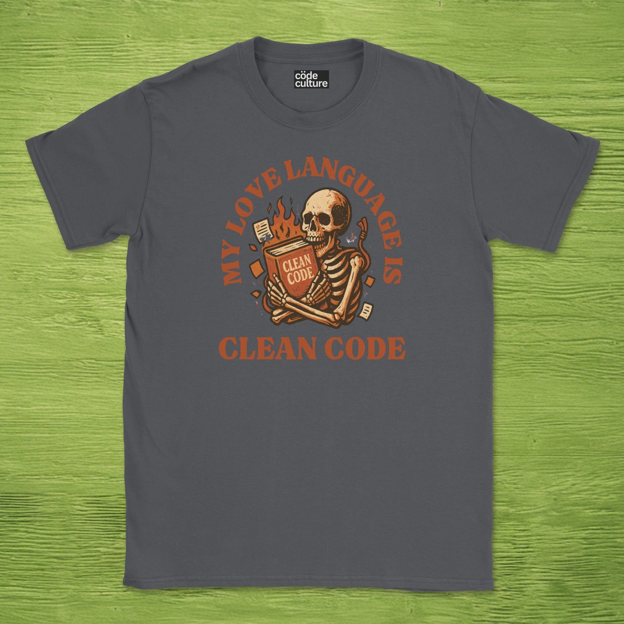 my love language is clean code skeleton shirt