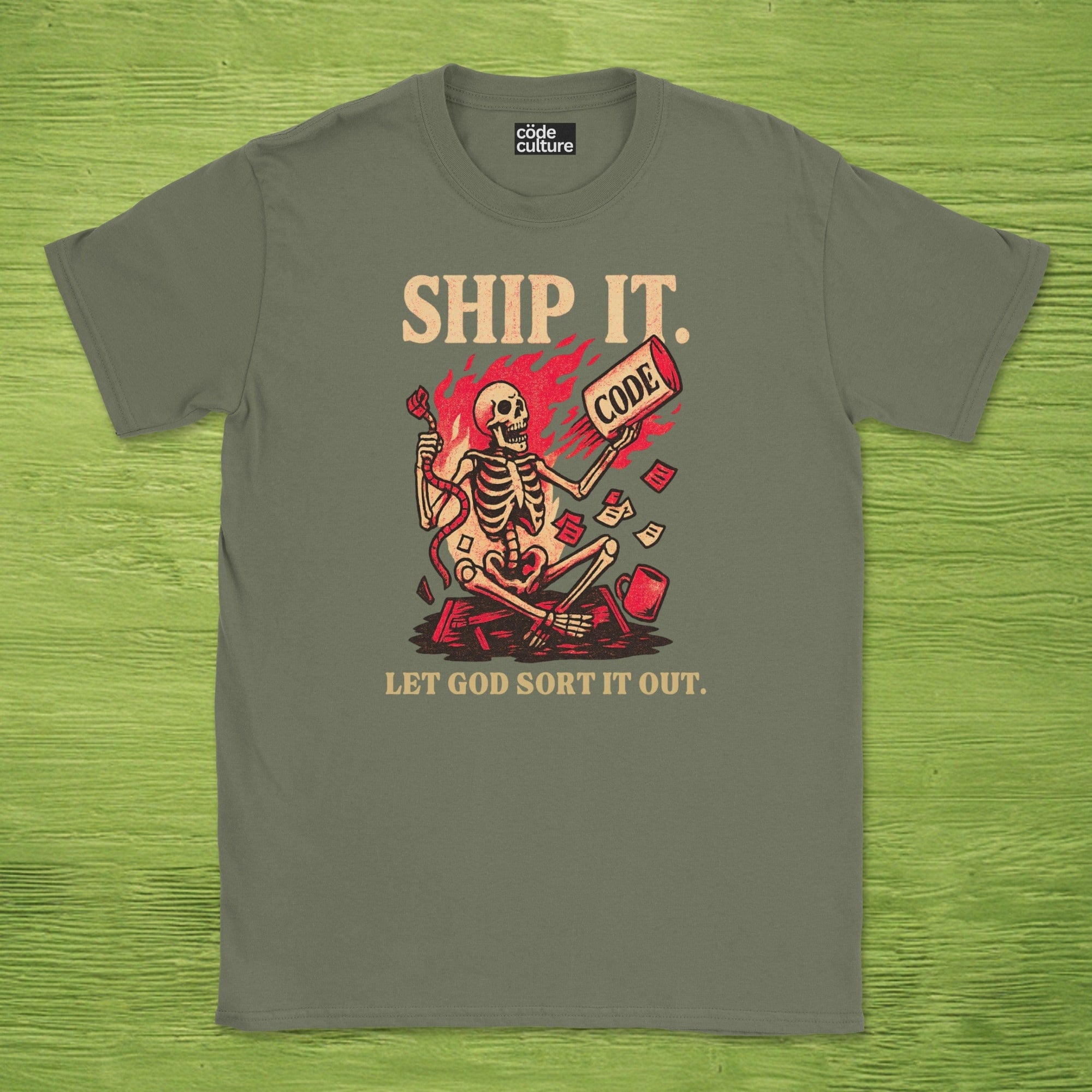ship it. let god sort it out. skeleton shirt