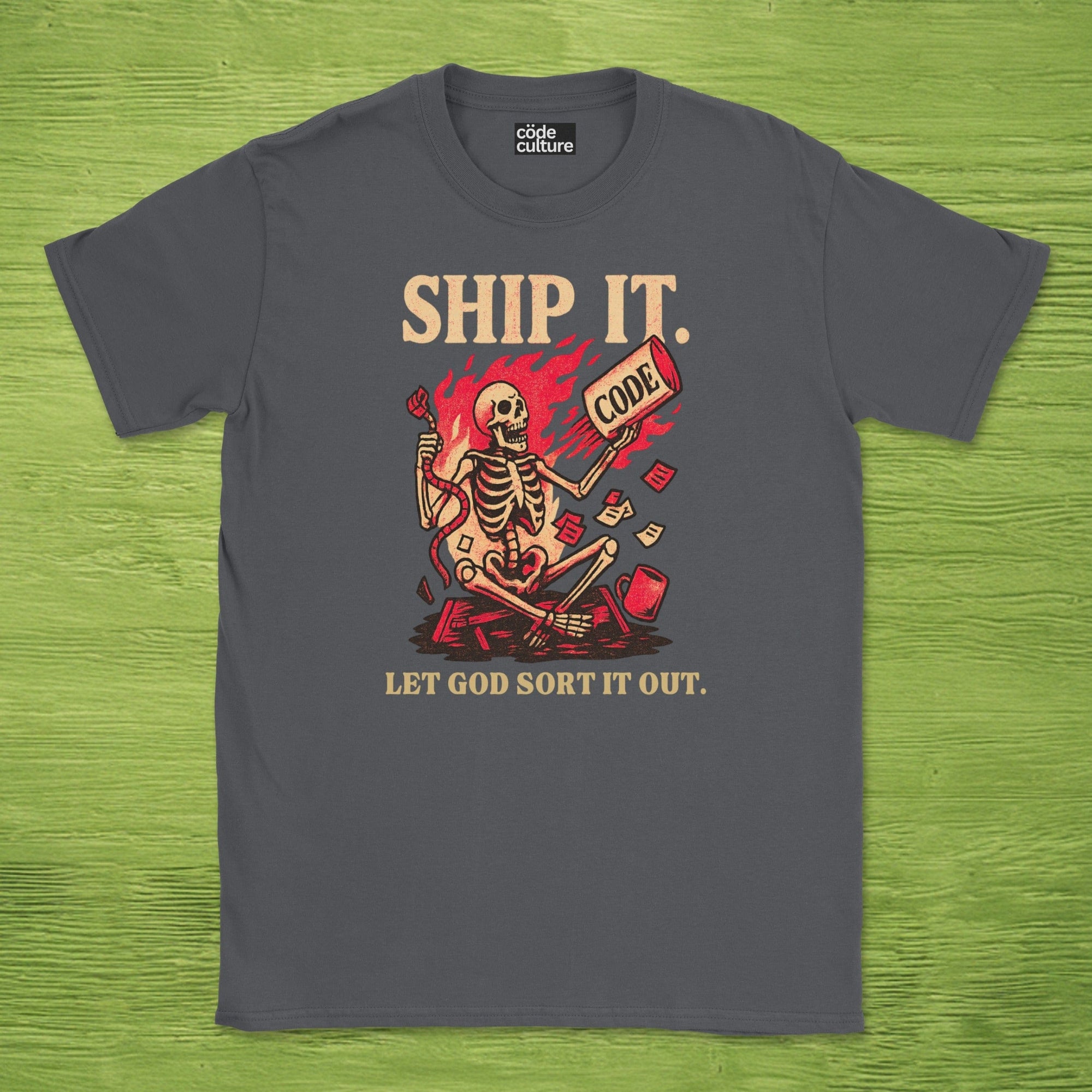 ship it. let god sort it out. skeleton shirt