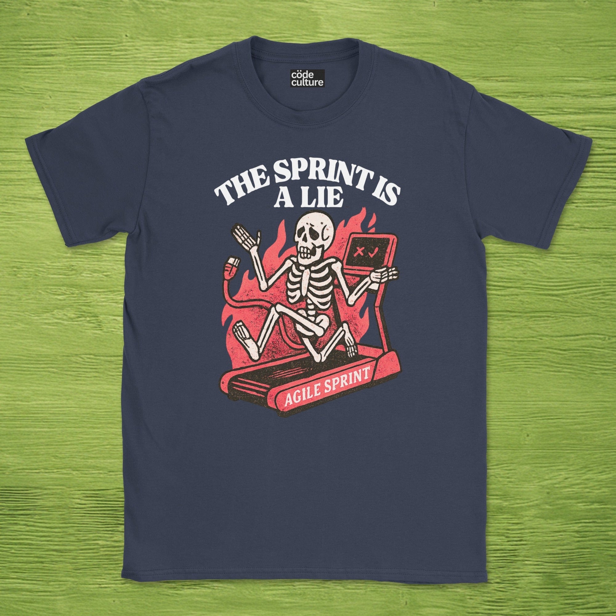the sprint is a lie skeleton shirt