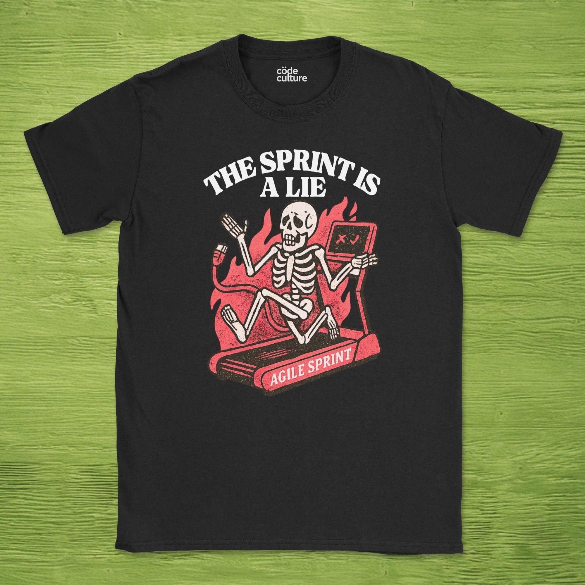 the sprint is a lie skeleton shirt