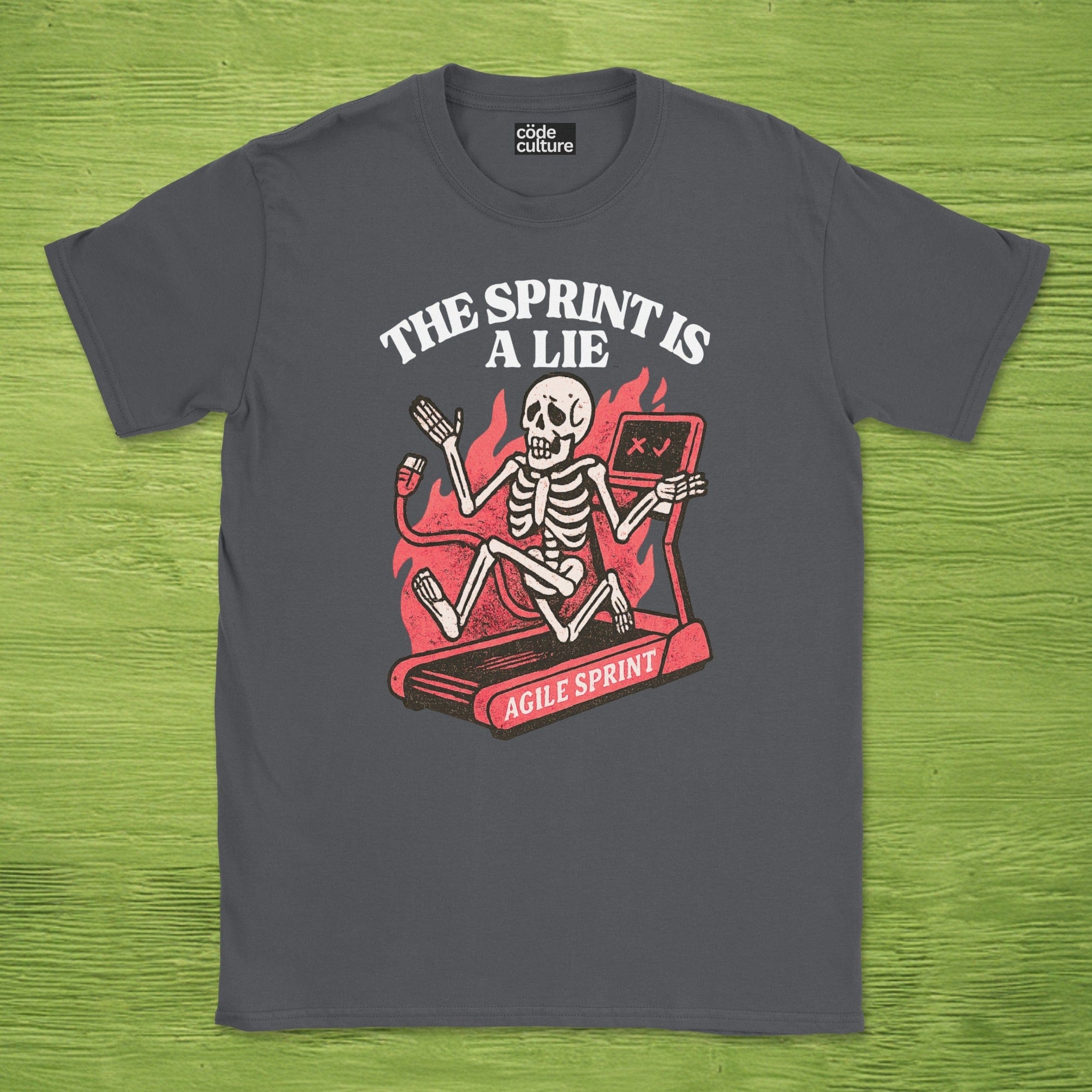 the sprint is a lie skeleton shirt