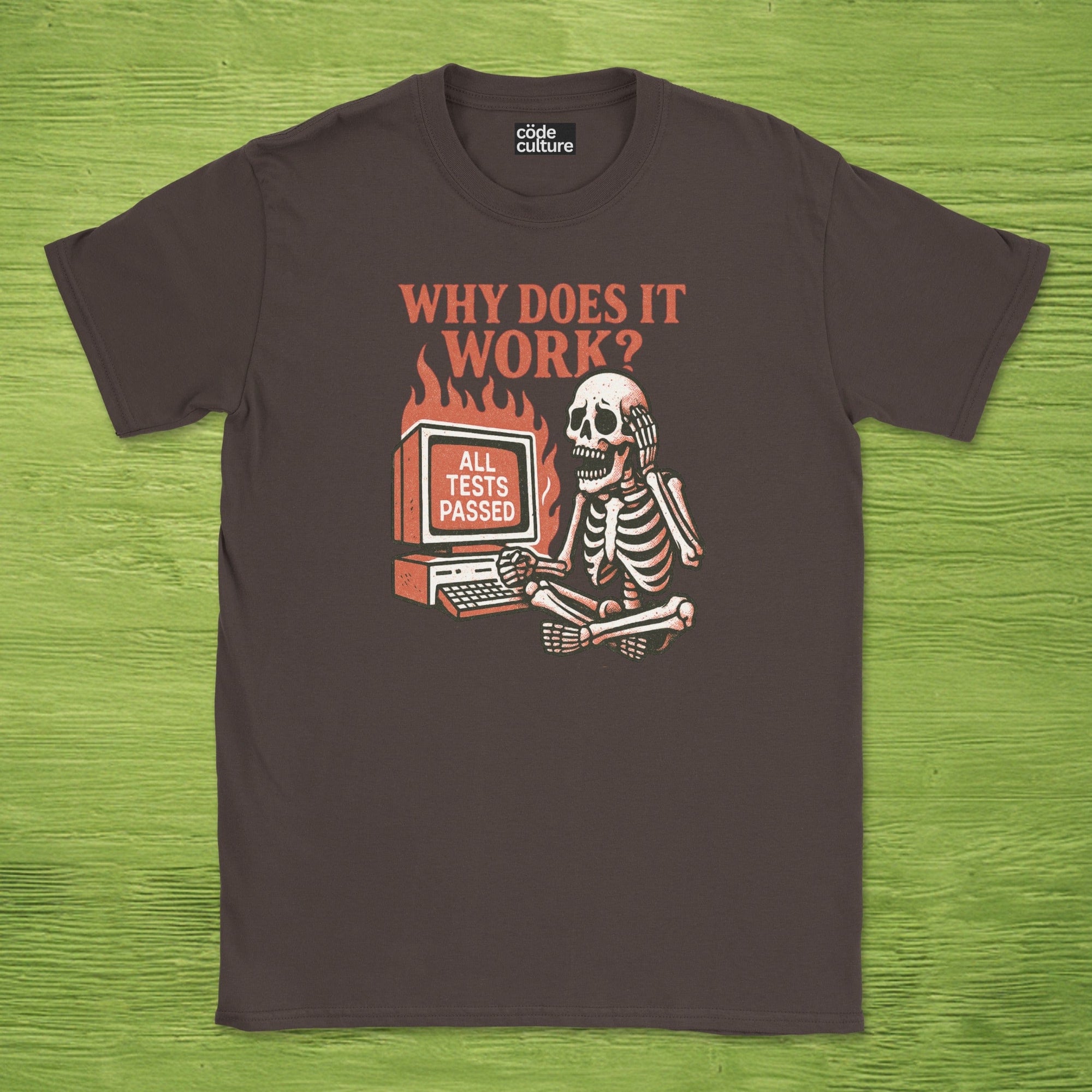 why does it work? all tests passed skeleton shirt