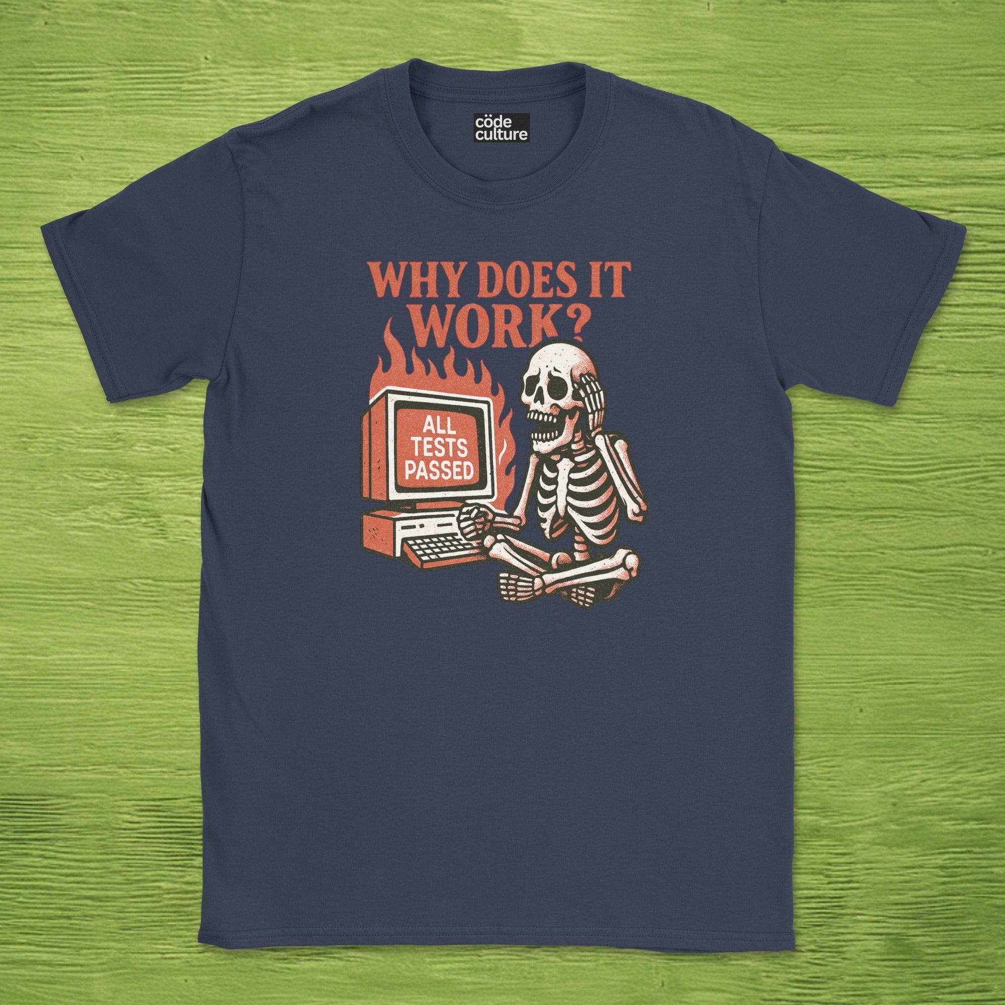 why does it work? all tests passed skeleton shirt