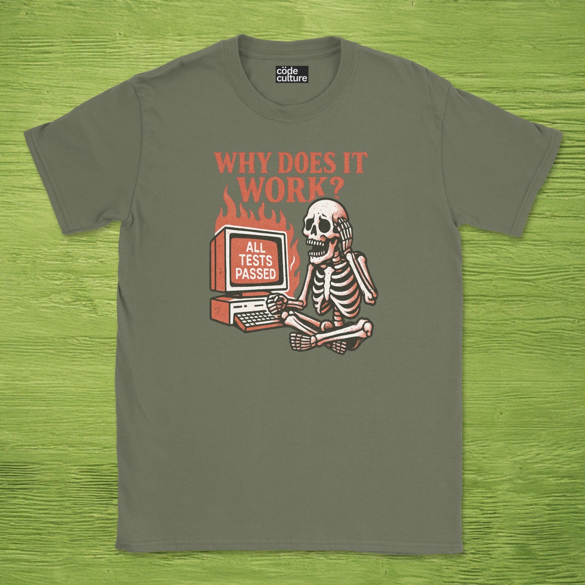 why does it work? all tests passed skeleton shirt