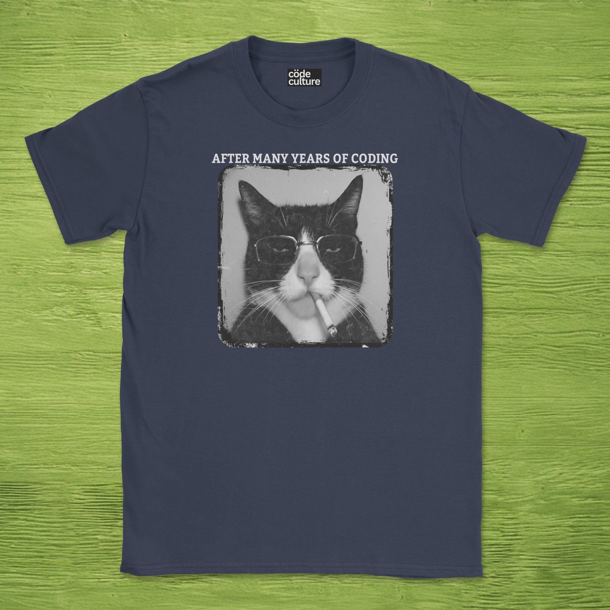 cat after many years of coding shirt