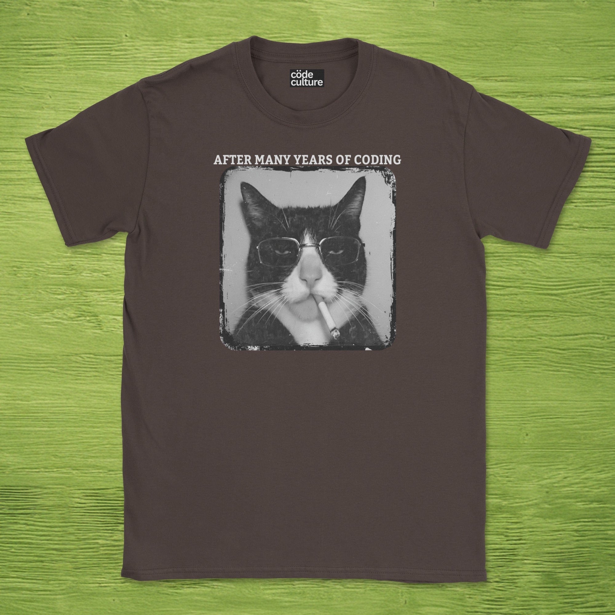 cat after many years of coding shirt