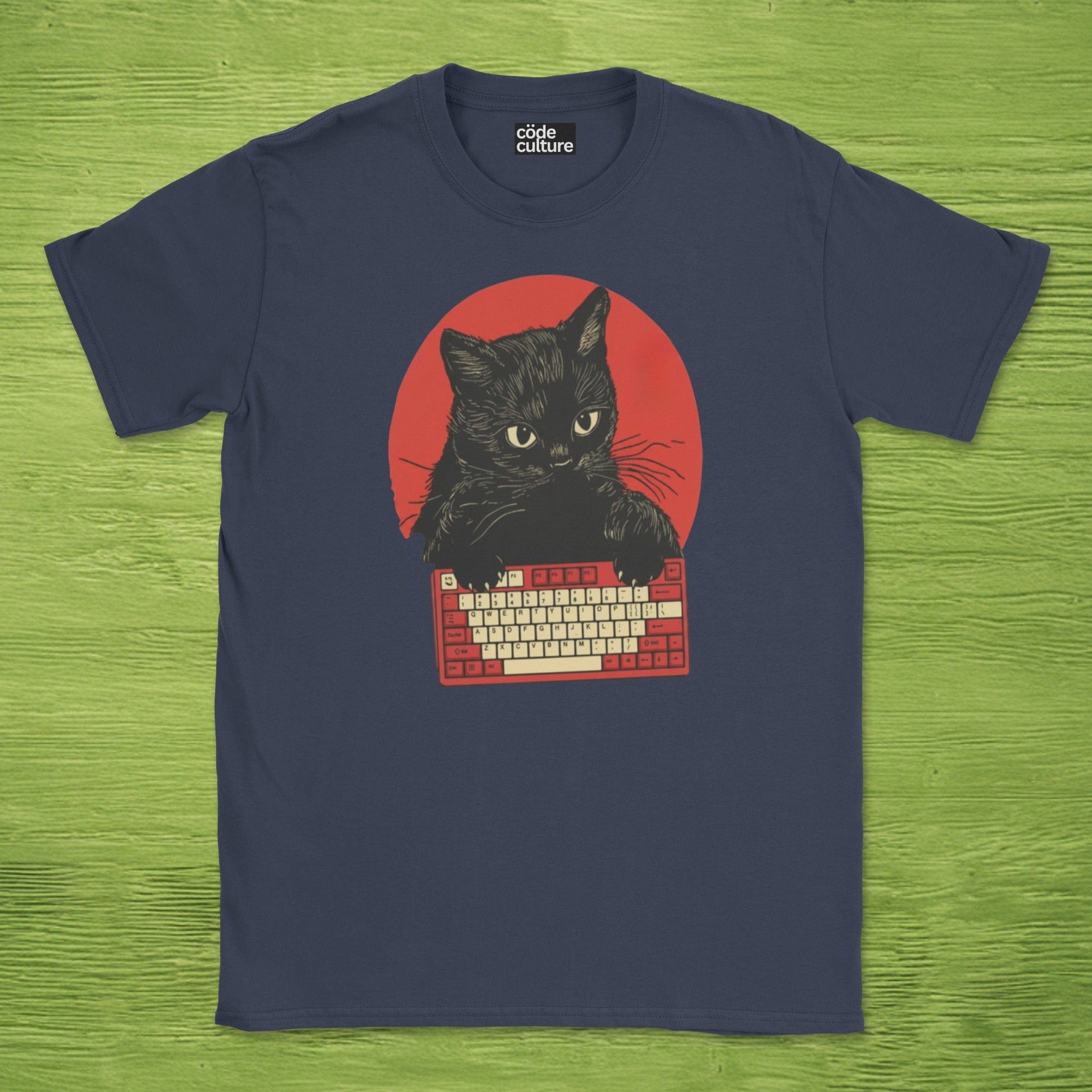 cat typing developer shirt