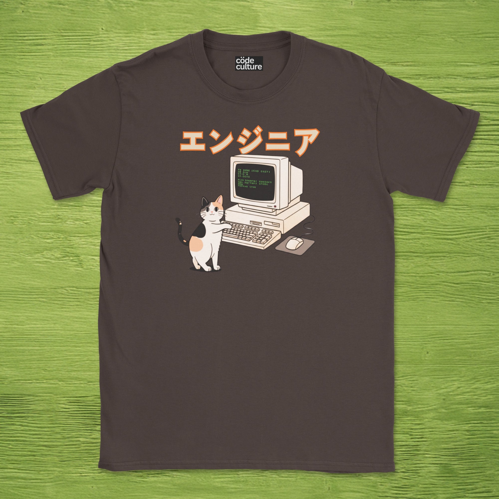 japanese cat engineer shirt
