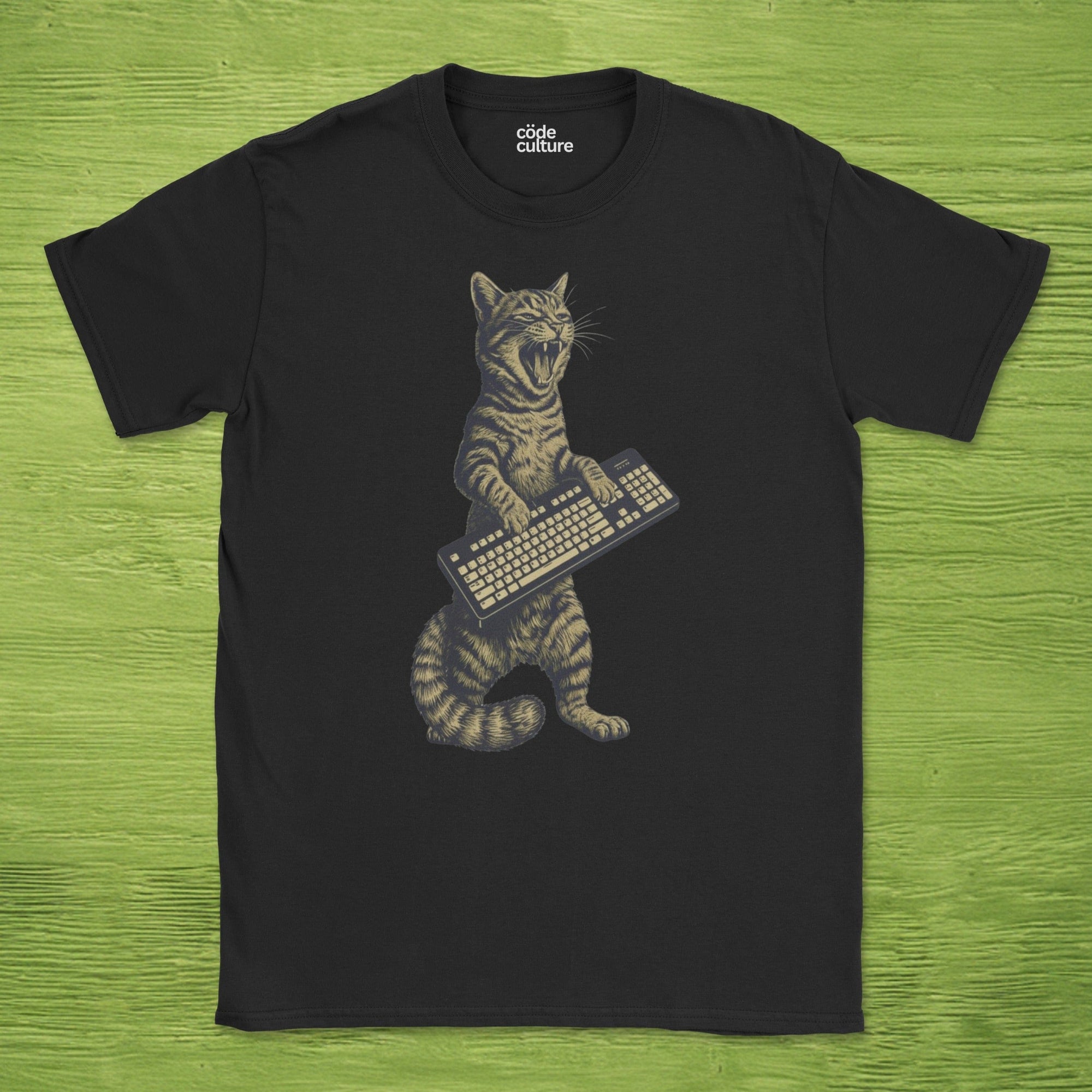 cat keyboard rockstar shirt