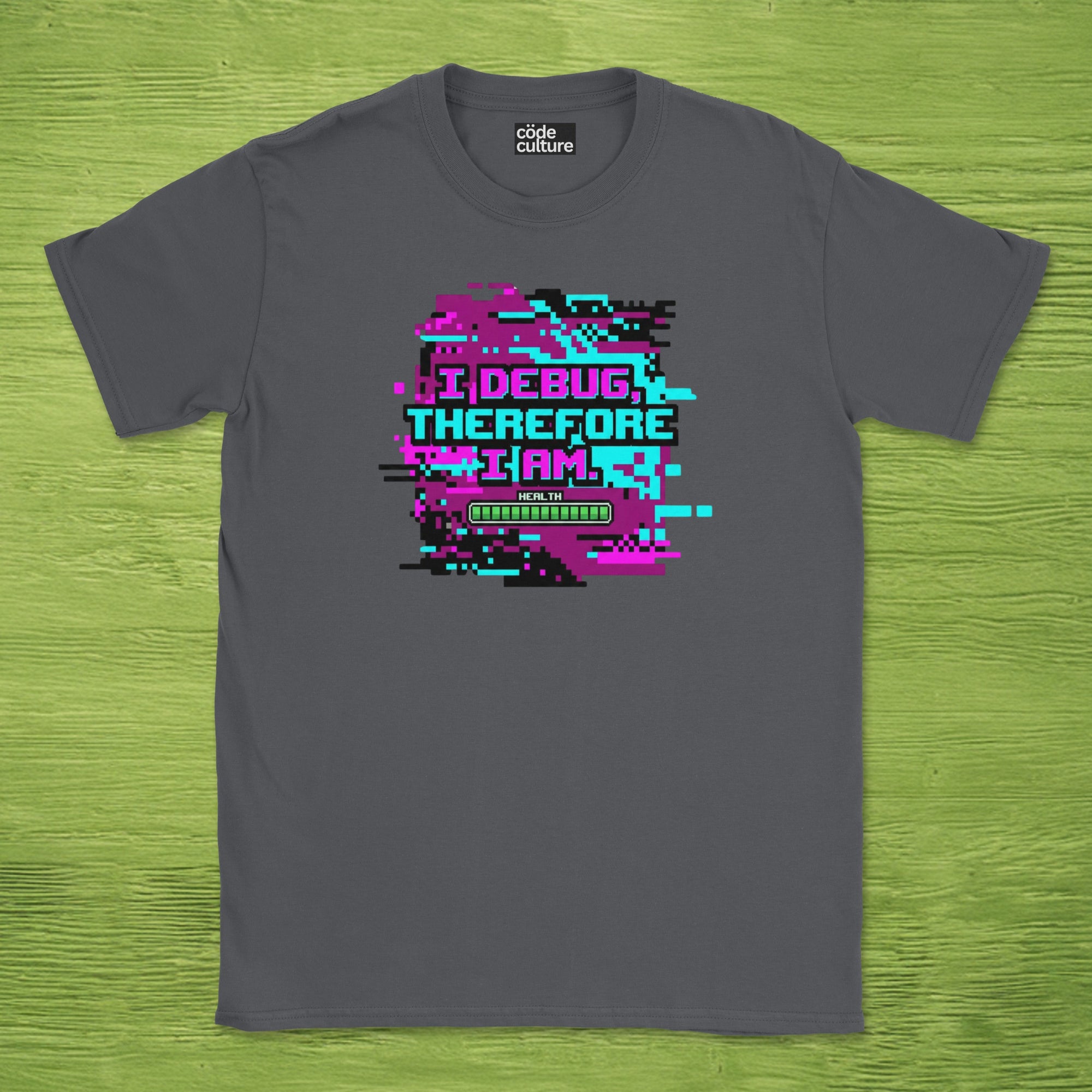 i debug therefore i am glitch shirt