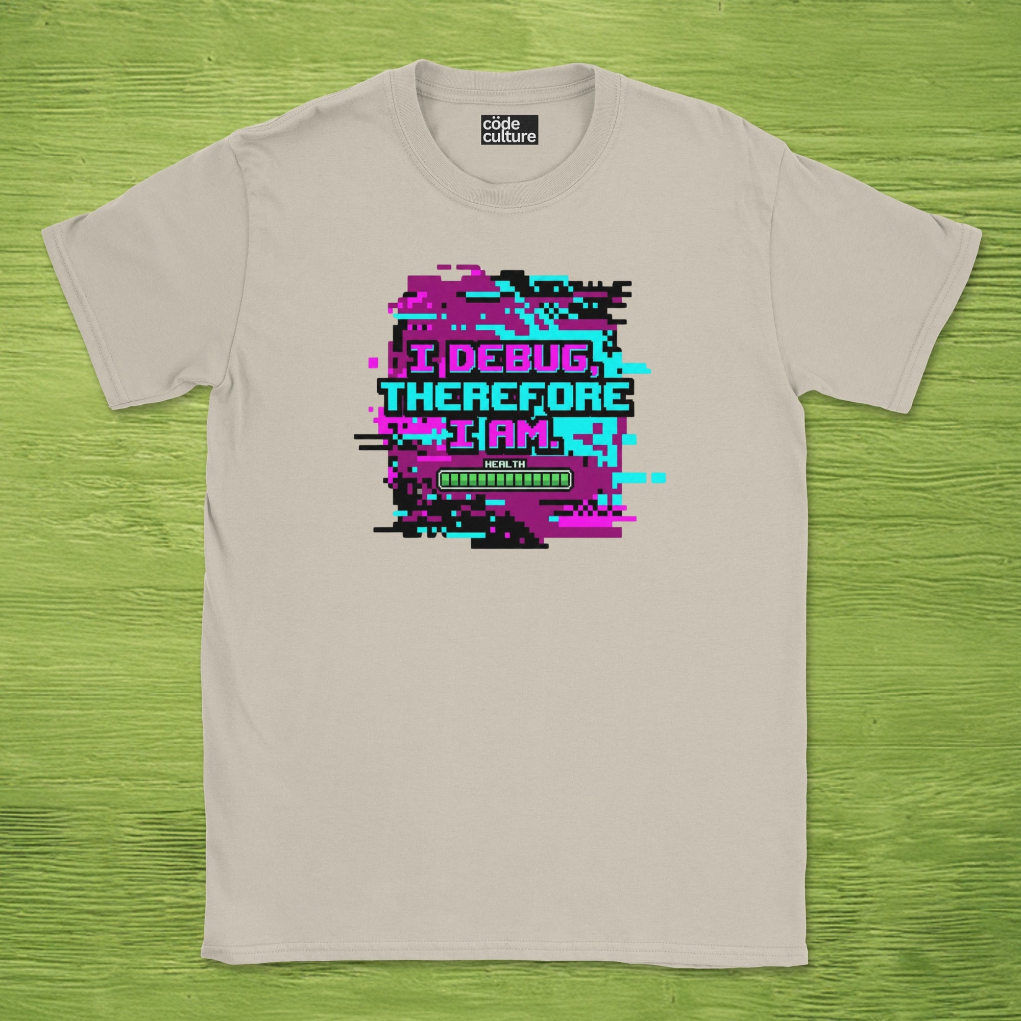 i debug therefore i am glitch shirt