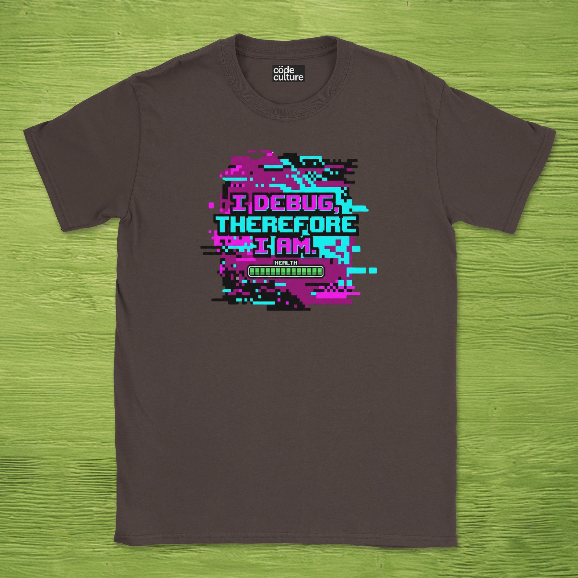 i debug therefore i am glitch shirt
