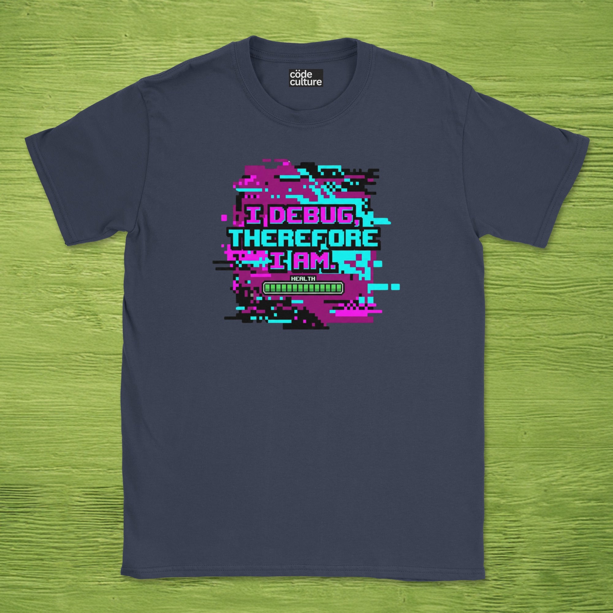 i debug therefore i am glitch shirt
