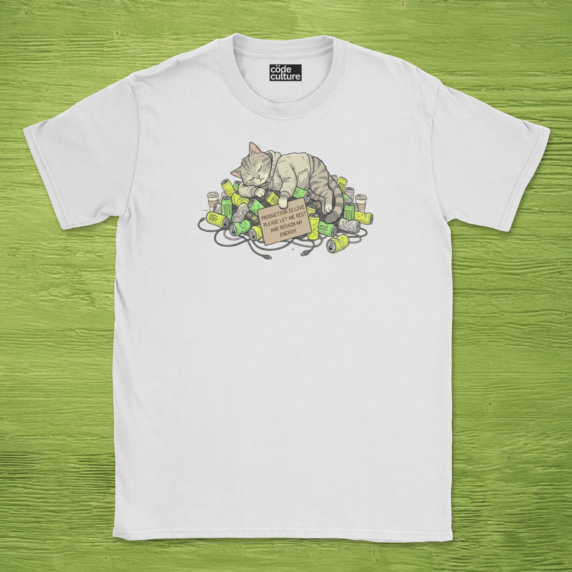 resting cat engineer shirt