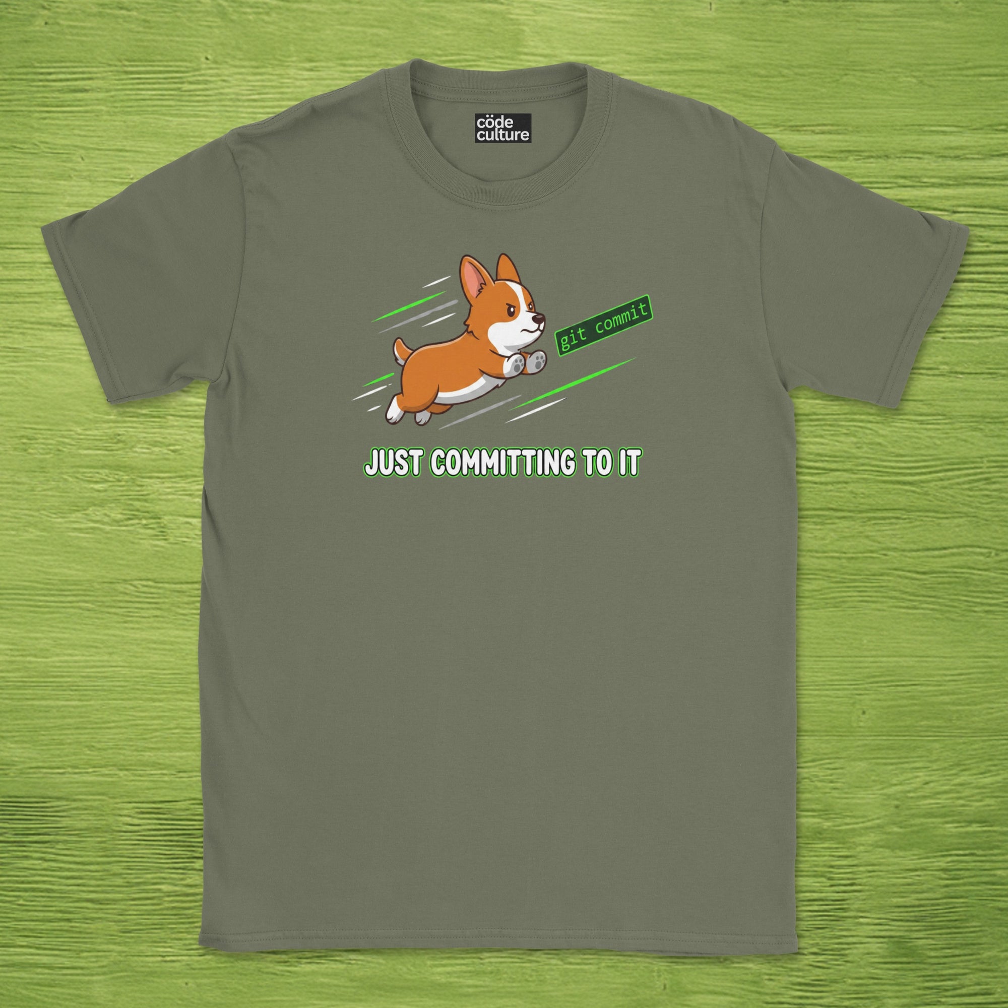 just committing to it corgi shirt