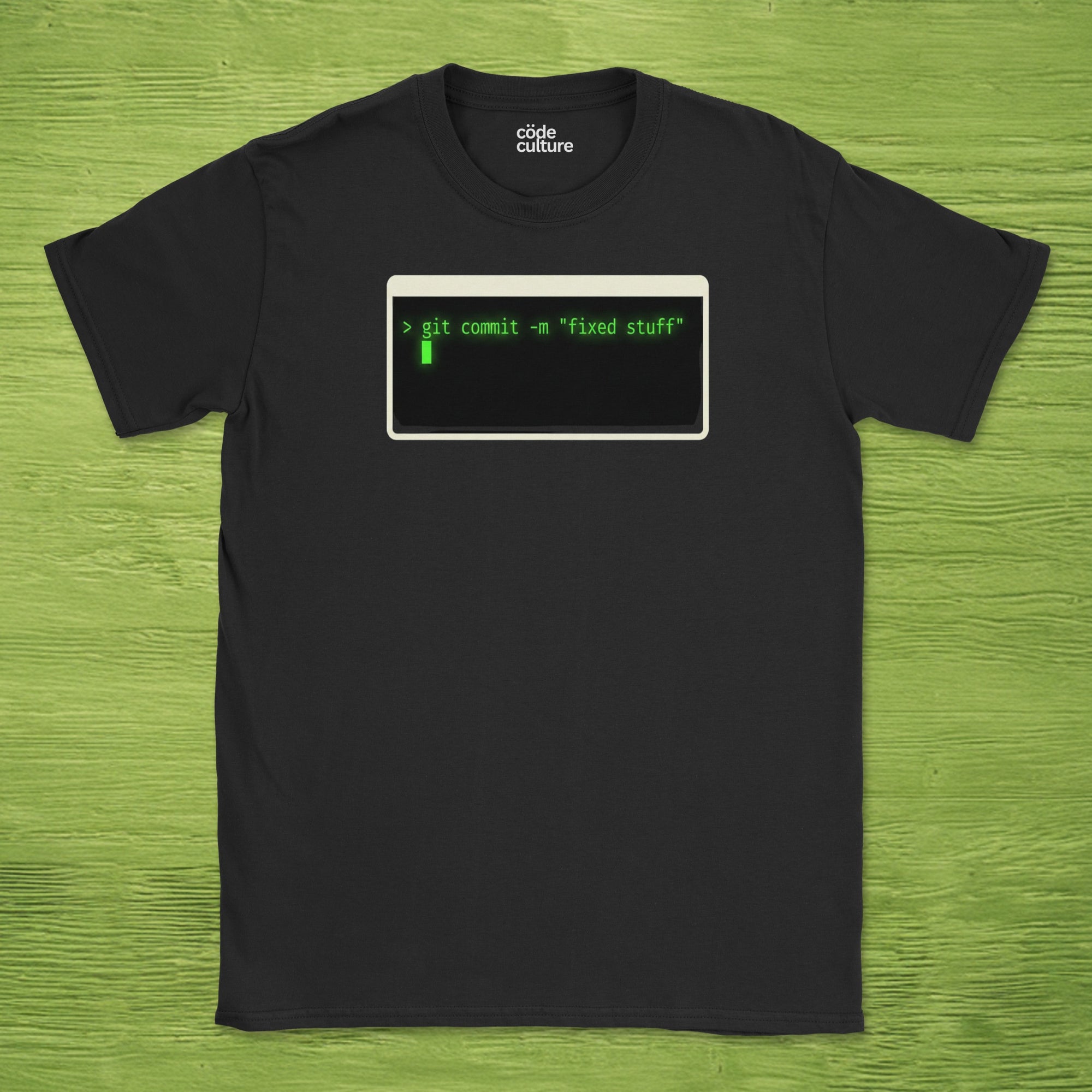git commit -m "fixed stuff" shirt