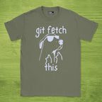 Code Culture git fetch this shirt funny programmer T-Shirt in Military Green — Code Culture developer clothing