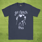 Code Culture git fetch this shirt funny programmer T-Shirt in Navy — Code Culture developer clothing