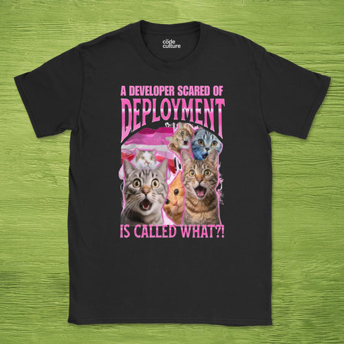developer scared of deployment shirt