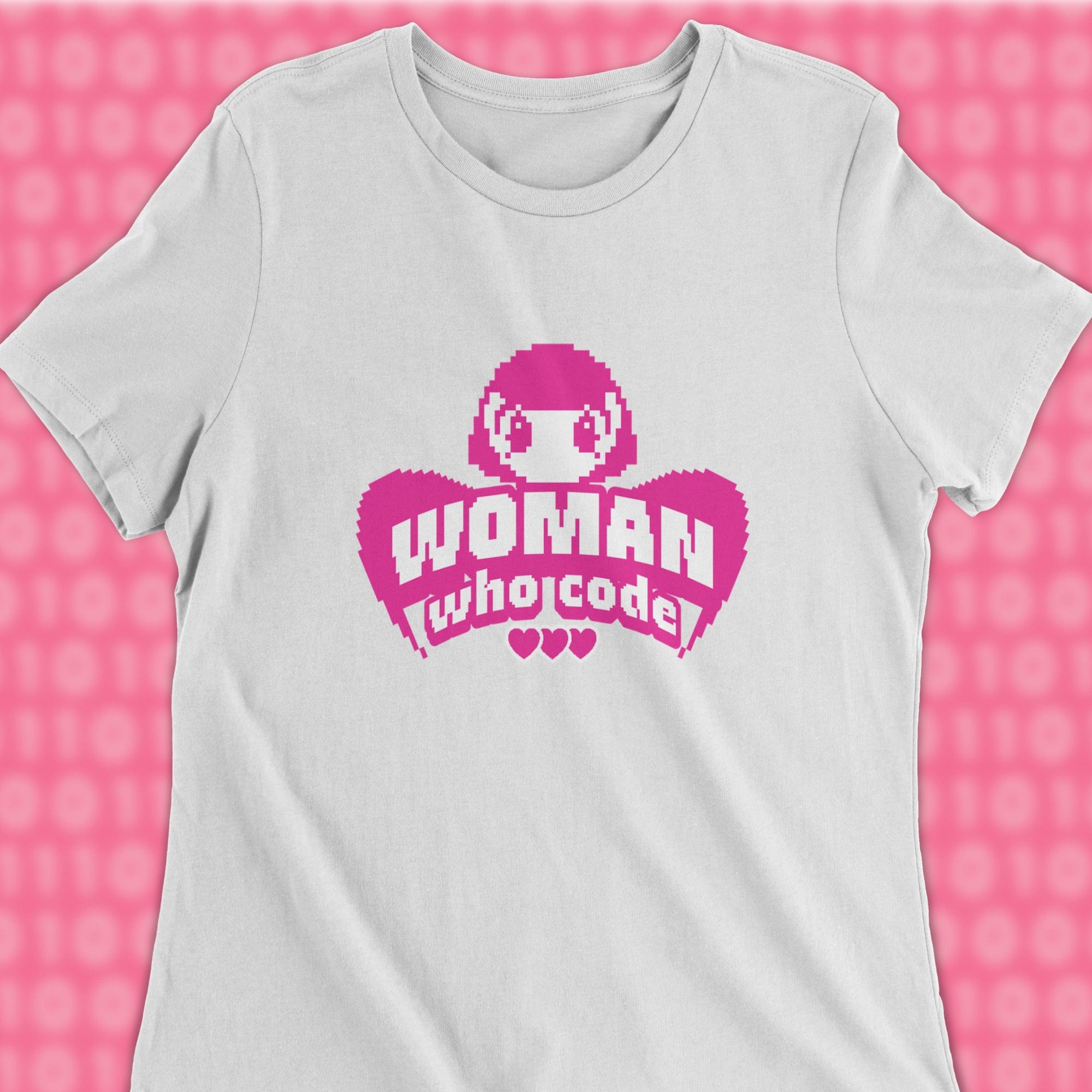 pixel angel woman who code women shirt