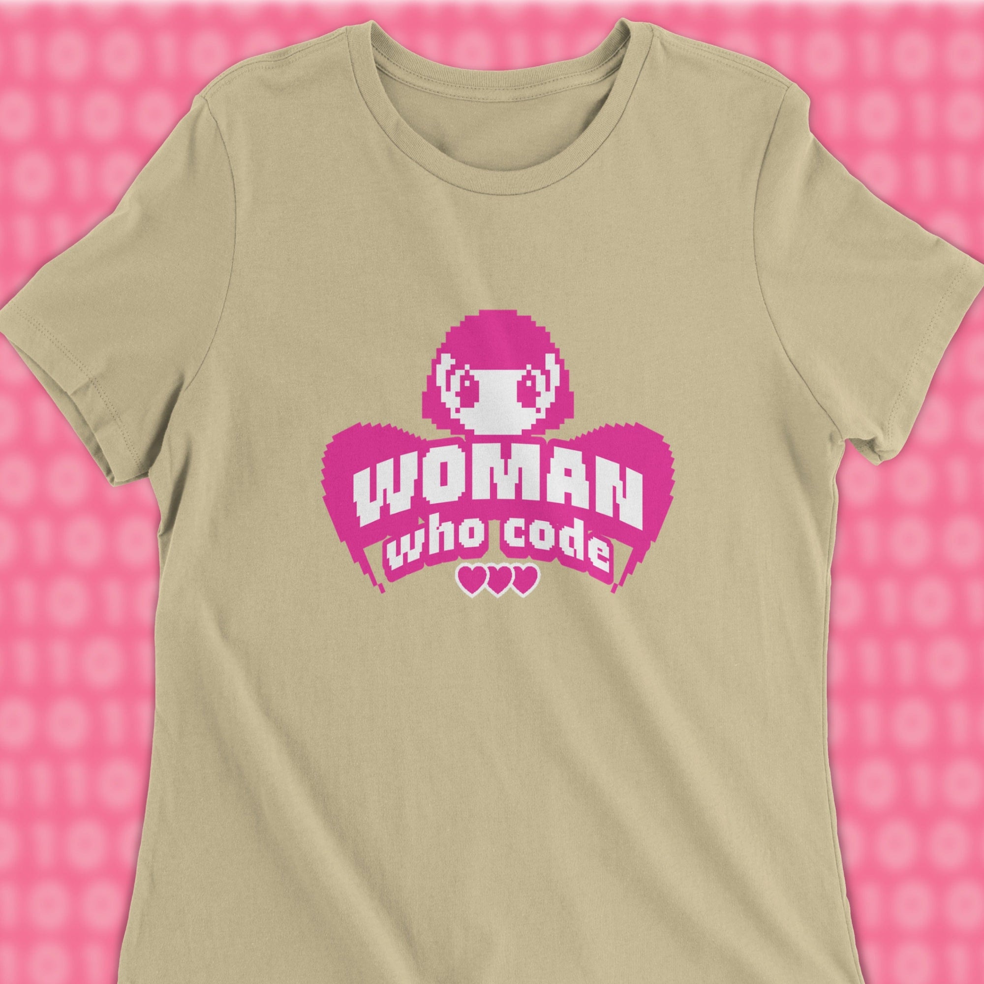pixel angel woman who code women shirt