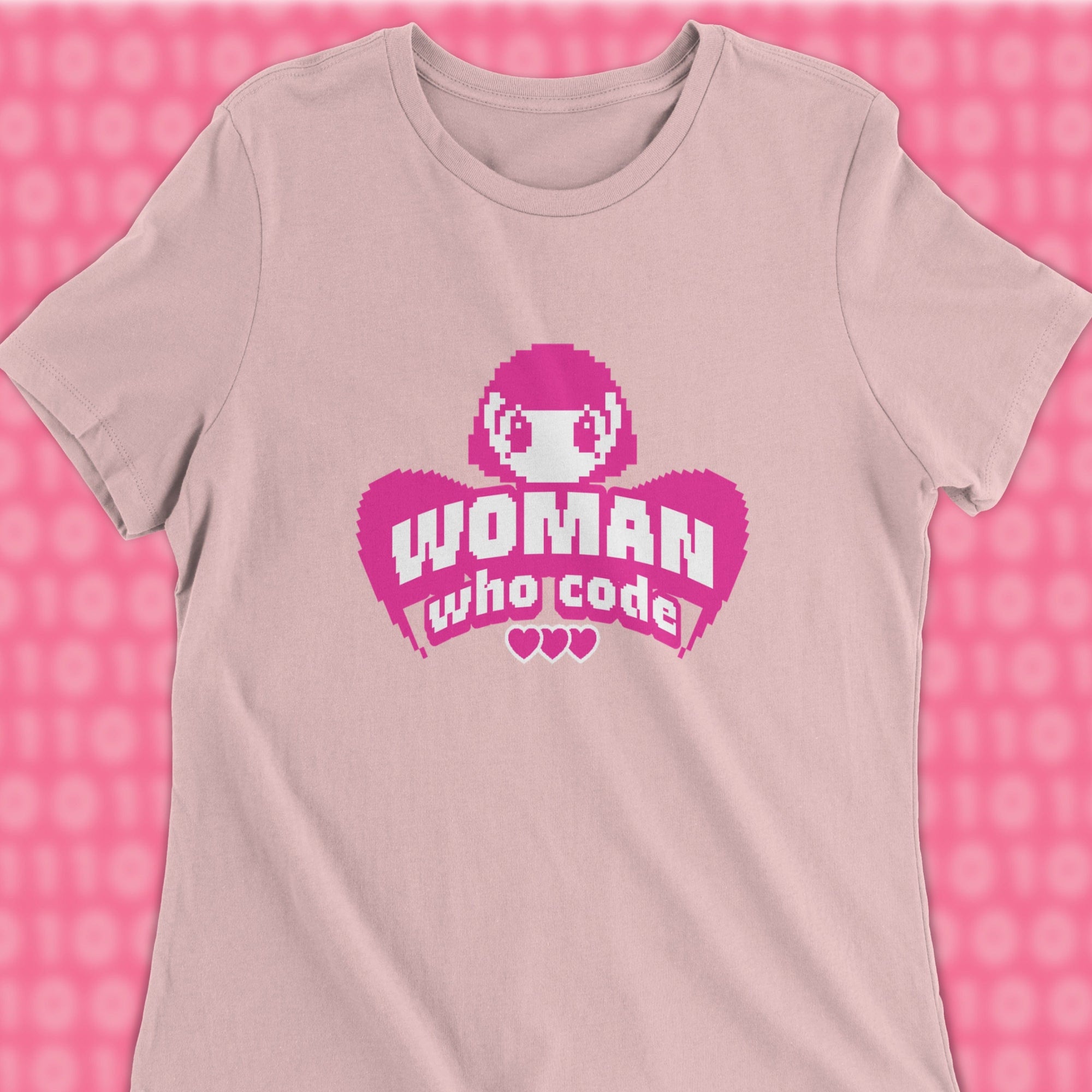 pixel angel woman who code women shirt