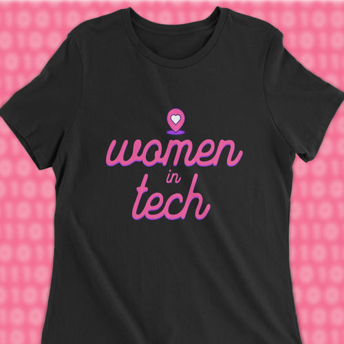 pink women in tech woman shirt