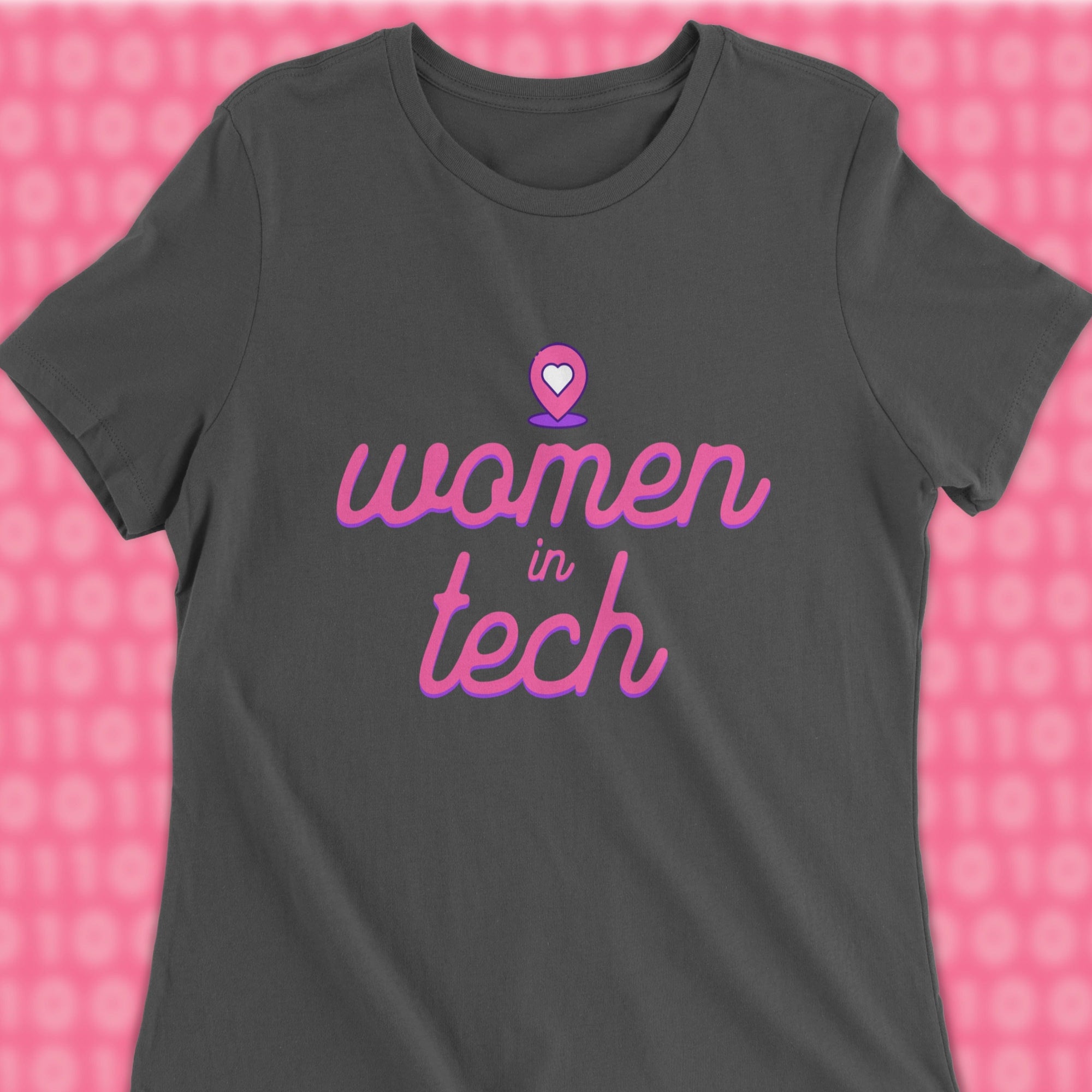 pink women in tech woman shirt