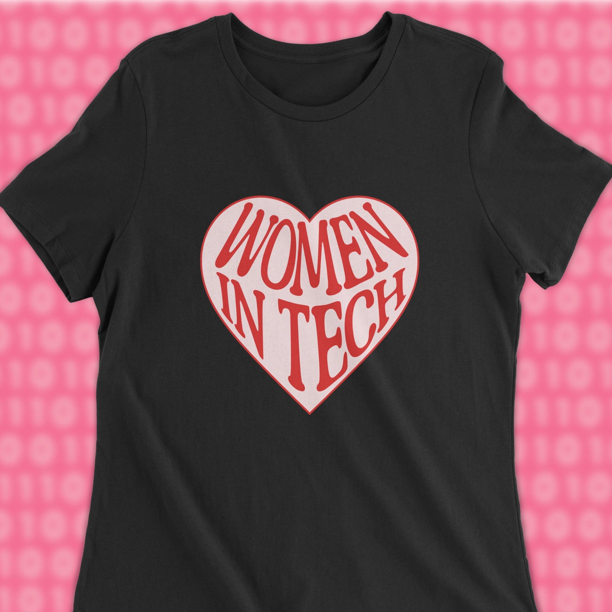 heart women in tech woman shirt