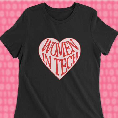 heart women in tech woman shirt