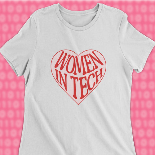 heart women in tech woman shirt
