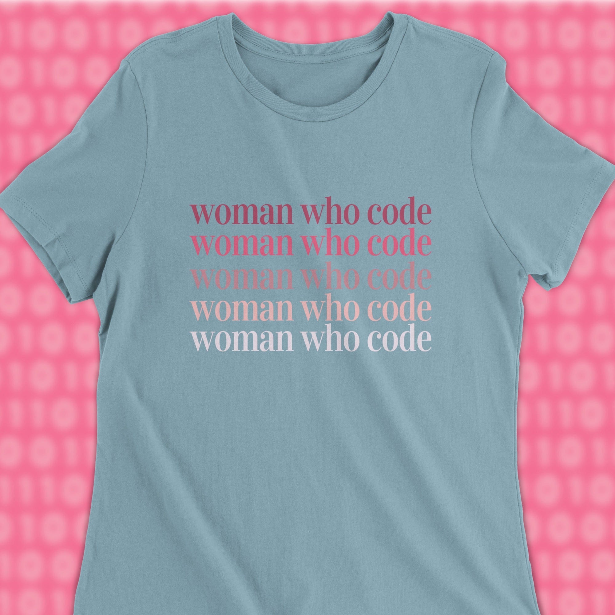 woman who code gradient woman shirt