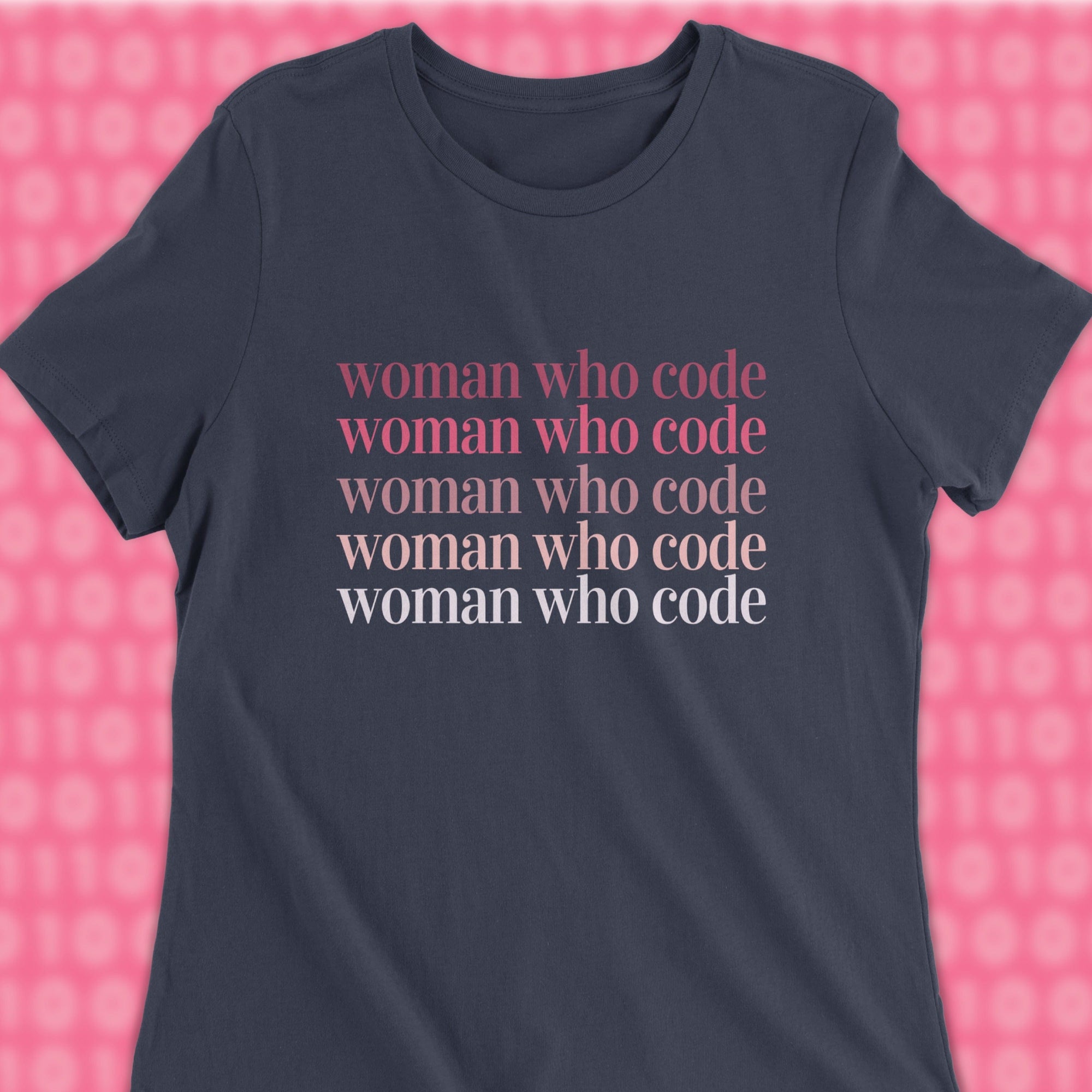 woman who code gradient woman shirt