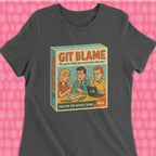 Code Culture git blame game woman shirt funny programmer T-Shirt in S — Code Culture developer clothing