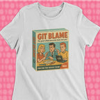 Code Culture git blame game woman shirt funny programmer T-Shirt in S — Code Culture developer clothing
