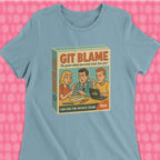 Code Culture git blame game woman shirt funny programmer T-Shirt in S — Code Culture developer clothing
