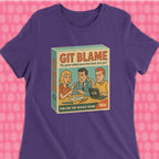 Code Culture git blame game woman shirt funny programmer T-Shirt in S — Code Culture developer clothing