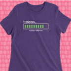 Code Culture thinking loading woman shirt funny programmer T-Shirt in S — Code Culture developer clothing