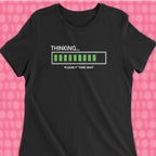 Code Culture thinking loading woman shirt funny programmer T-Shirt in S — Code Culture developer clothing